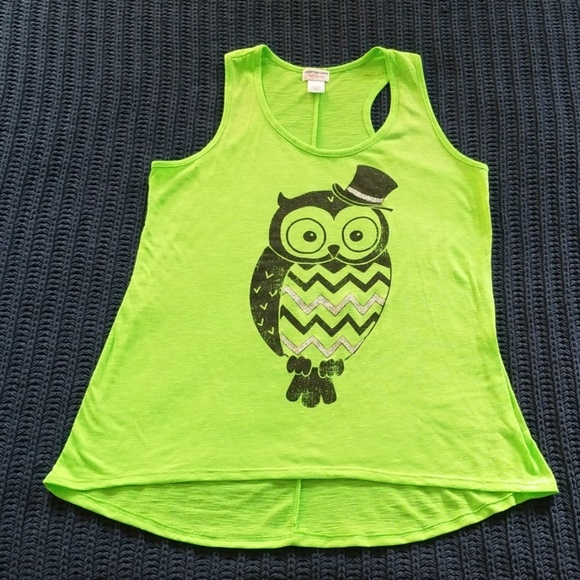 Appropriate Behavior Owl Green Racerback Tank Top - Picture 2 of 6